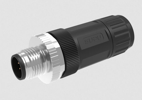 Connecteur d'alimentation électrique - M12A08Z-MAASTUB - Ningbo SUPU Electronics Co., Ltd. - à vis / de câbles / pour ligne de montage