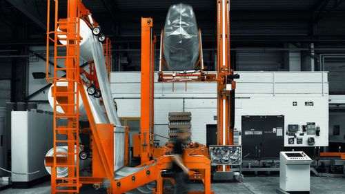 Housseuse sous film rétractable - Paratech - MSK - automatique / pour matériau de construction / pour l'industrie agroalimentaire