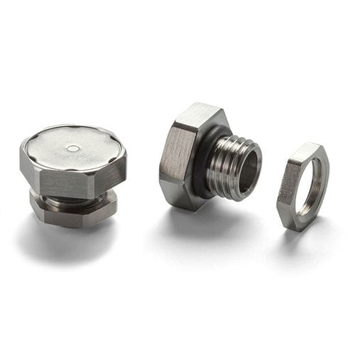 Bouchon aérateur - PMF-12M series - TAKACHI Electronics Enclosure Co., Ltd. - hexagonal / fileté / en acier inox