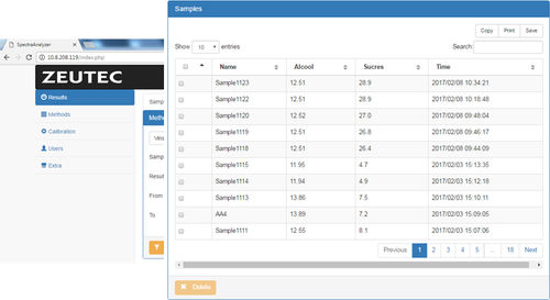 Logiciel serveur - ZEUTEC Opto-Elektronik GmbH - de gestion / de calibration / de base de données ODBC