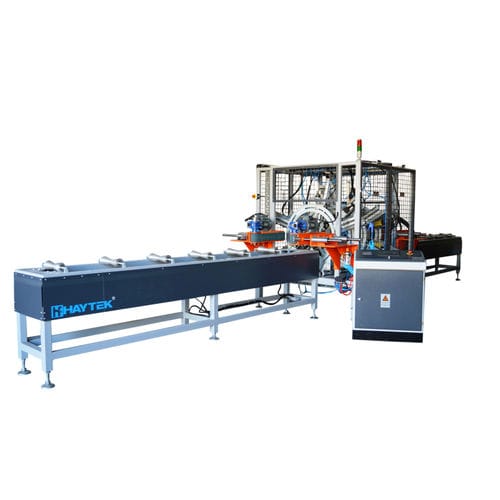 Mortaiseuse verticale automatique - HDSP 500 - HF HAYTEK PLASTIC AND PLASTIC MACHINERY CO - pour tubes en PE / pour profilés en PVC