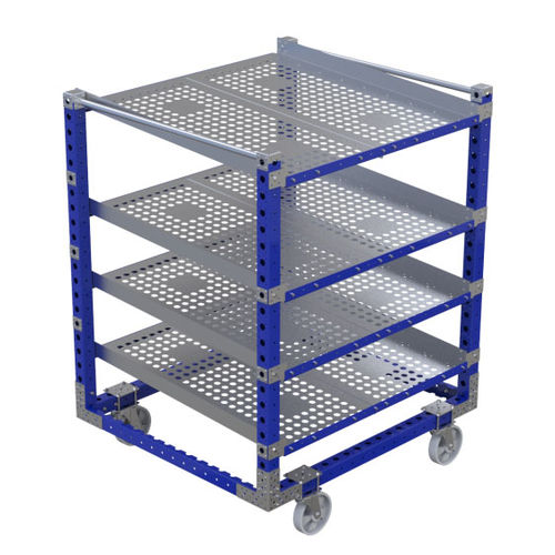 Chariot de stockage - Q-007-3089  - FlexQube - en métal / à étagères / porte-bacs