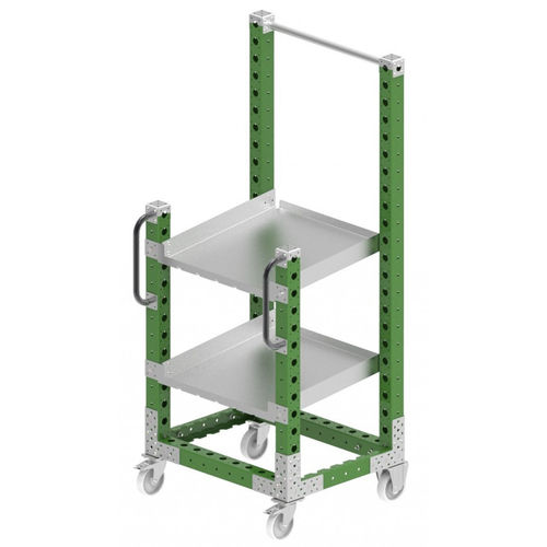 Chariot de nettoyage - Q-100-0428  - FlexQube - en métal / à étagères / porte-outils