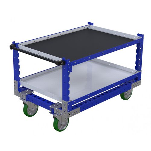 Chariot de manutention - Q-100-0957  - FlexQube - en métal / à étagères / à plateau