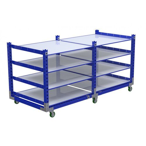 Chariot de manutention - Q-100-0760  - FlexQube - en métal / 4 niveaux / à six roues