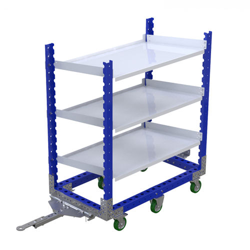 Chariot de manutention - Q-100-0773  - FlexQube - en métal / à étagères / à six roues