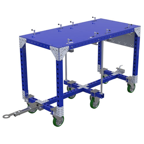 Chariot de manutention - Q-100-0851  - FlexQube - en métal / à étagères / porte-bacs