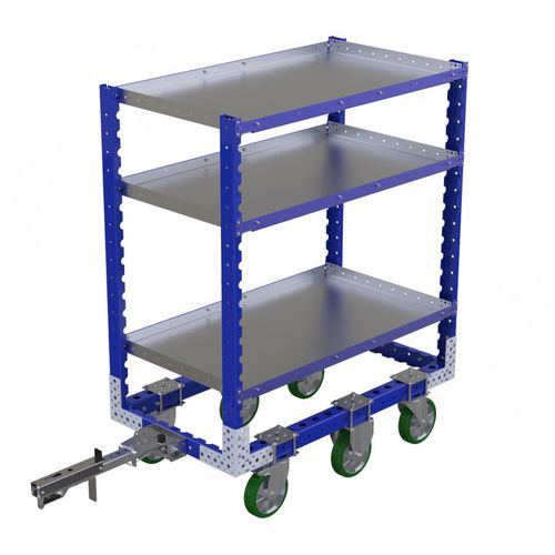 Chariot de manutention - Q-007-3068  - FlexQube - en métal / à étagères / à six roues