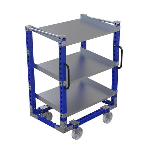Chariot de manutention - Q-100-0281  - FlexQube - en métal / 3 niveaux / porte-bacs