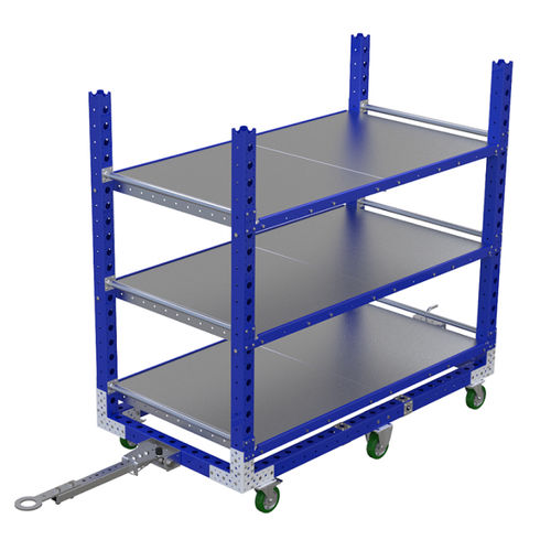 Chariot de manutention - Q-100-0985  - FlexQube - en métal / à étagères / à six roues