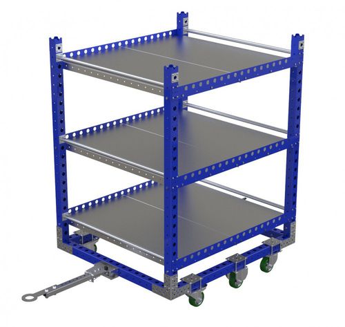 Chariot de manutention - Q-007-3079  - FlexQube - en métal / à étagères / à six roues