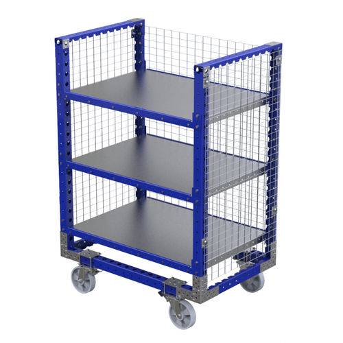 Chariot de manutention - Q-100-0316  - FlexQube - en fil métallique / 3 niveaux / porte-bacs
