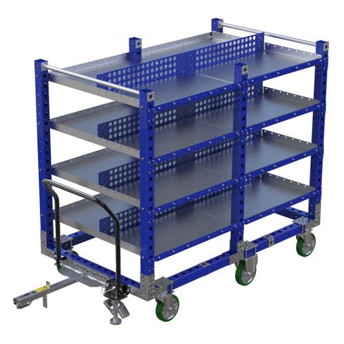 Chariot de manutention - Q-100-0498  - FlexQube - en métal / à étagères / à six roues
