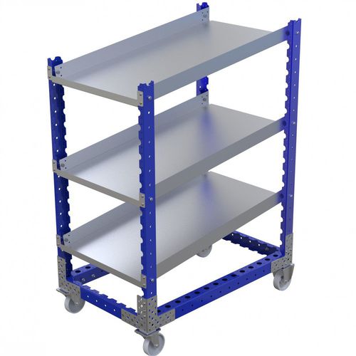 Chariot de stockage - Q-100-0251  - FlexQube - en métal / 3 niveaux / porte-bacs