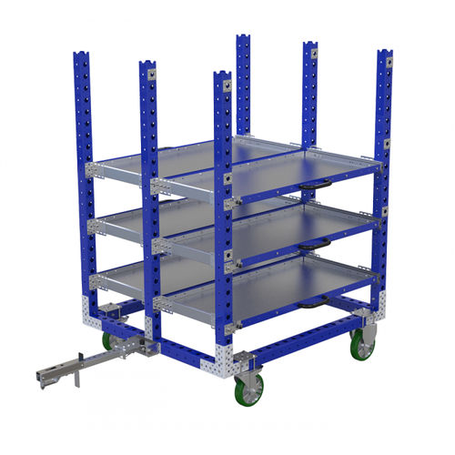 Chariot de manutention - Q-100-0399  - FlexQube - en métal / à étagères / télescopique