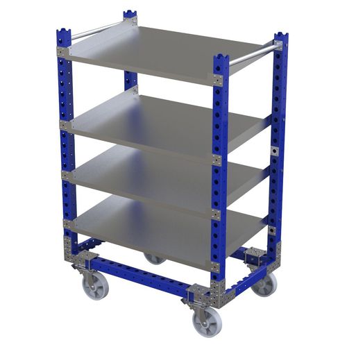 Chariot de stockage - Q-100-0622  - FlexQube - en métal / 4 niveaux / porte-bacs