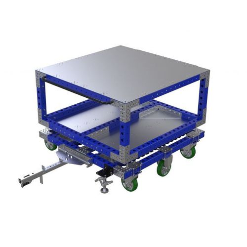 Chariot de transport - Q-100-0373  - FlexQube - en métal / à plancher surbaissé / à roulettes
