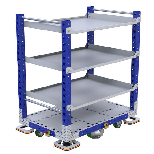 Chariot d'atelier - Q-041-0024  - FlexQube - à étagères / motorisé