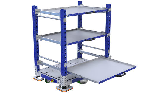 Chariot de transport - Q-041-0025  - FlexQube - à étagères / motorisé