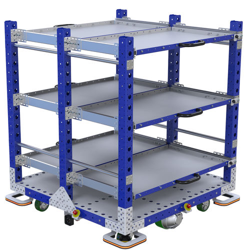 Chariot de transfert - Q-041-0030  - FlexQube - à étagères / motorisé