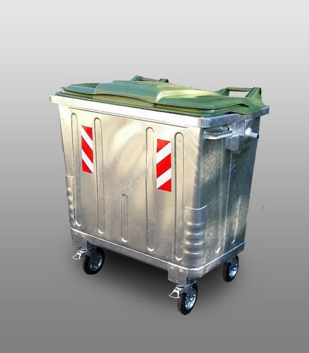 Conteneur à déchets en acier galvanisé - Green City International doo - pour déchets urbains / avec couvercle / à 4 roues