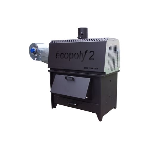 Générateur d'air chaud stationnaire - ECOPOLY 2 - AIRLAT - à bois / avec cheminée