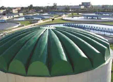Couverture de bassin modulaire - HORUS ENVIRONNEMENT - en plastique recyclé / pour eaux usées / modulaire