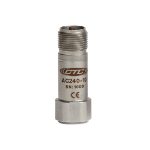 Accéléromètre 1 axe - AC14, 24 series - Connection Technology Center Inc. - piézoélectrique / miniature