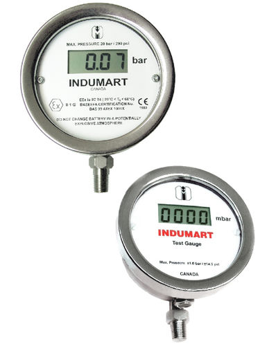 Manomètre numérique - DG xx series - Indumart - en acier inoxydable / à membrane / durci
