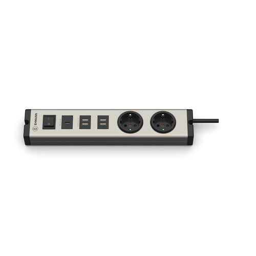 Multiprise 2 prises - 0601x0g02203301 - Bodo Ehmann GmbH - USB / avec interrupteur