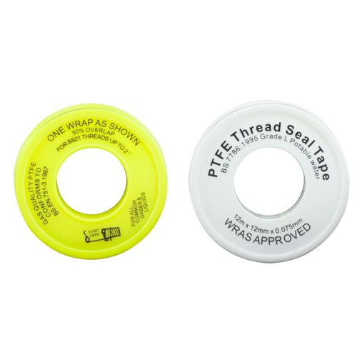 Ruban adhésif d'étanchéité - G-012-05	 - Vital Parts ltd - en PTFE / blanc / jaune