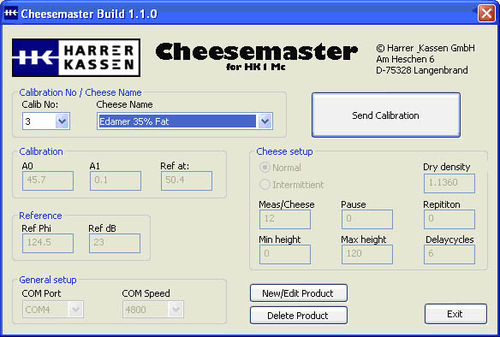 Logiciel de calibration - Cheesemaster - Harrer & Kassen - de process / Windows