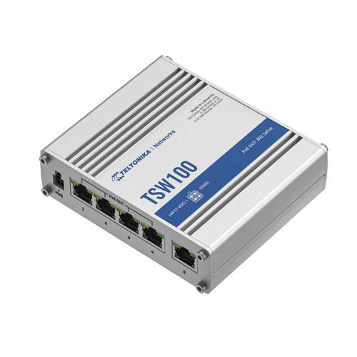 Commutateur Ethernet non administrable - TSW100 - TELTONIKA SAS - 4 ports / Gigabit Ethernet / Power over Ethernet