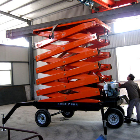 Nacelle élévatrice à ciseaux à roues - a11004 - Jinan Juxin Machinery Co., Ltd. - pour usage intérieur et extérieur / pour chantier / pour applications industrielles