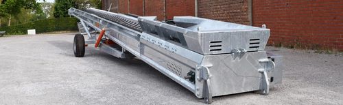 Convoyeur pour chantier de construction - SAUTEC - à bande / pour produits en vrac / pour béton