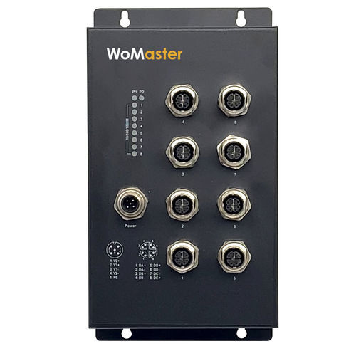 Commutateur Ethernet avec connecteur M12 - MS208 - WoMaster - non administrable / 8 ports / Gigabit Ethernet