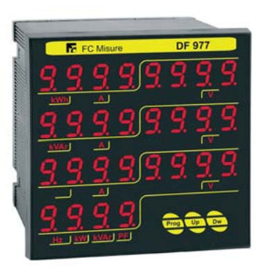 Appareil de mesure de puissance numérique - 440 V, 5 A | DF 977 - F.C. Misure - sur rail DIN