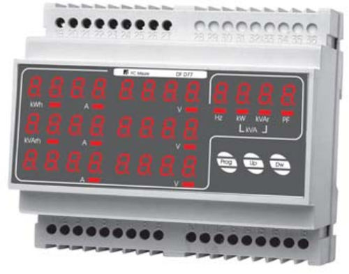 Appareil de mesure de puissance numérique - 440 V, 5 A | DF D77 - F.C. Misure - sur rail DIN