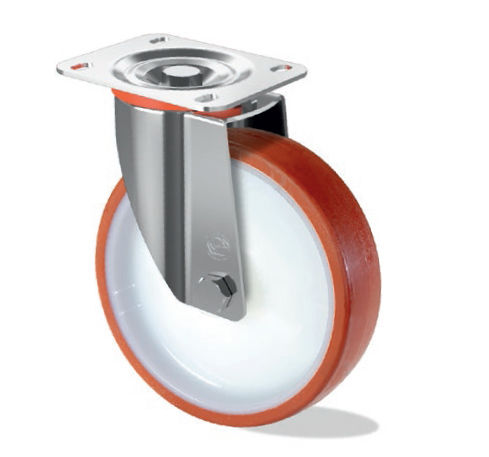 Roulette pivotante - M S10X GP - Tecno Ruote Group Srl - à platine / à roulement à billes / en acier inoxydable