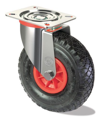Roulette pivotante - PP S10 GP - Tecno Ruote Group Srl - à platine / en acier embouti / à roulement à billes