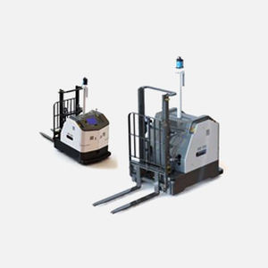 Véhicule autoguidé avec plateforme - HANWHA MACHINERY - collaboratif