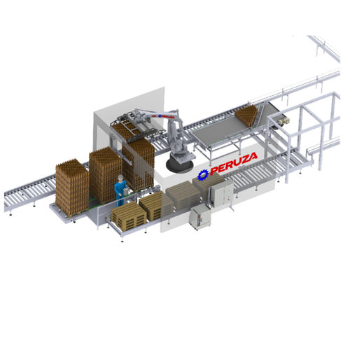 Dépalettiseur robotisé - PERUZA limited liability company - pour bouteilles en verre / de colis / pour bouteilles en plastiques