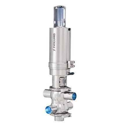 Vanne à double siège - M - Evoguard GmbH - à disque / pneumatique / antimélange