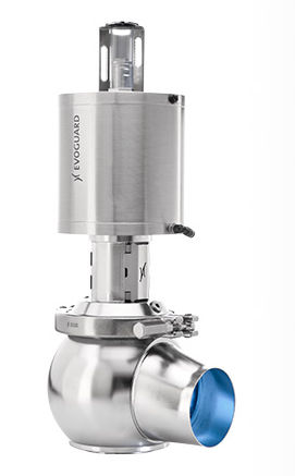 Vanne à clapet - SA - Evoguard GmbH - pneumatique / d'arrêt / pour liquides alimentaires et boissons