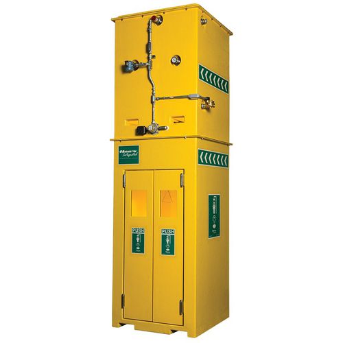 Cabine de douche sur pied - 8720 - Haws Corporation - avec douche oculaire/faciale / avec réservoir / d'extérieur