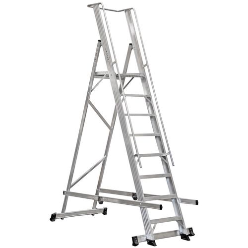 Échelle en aluminium - KP  - CAGSAN  LADDERS - pliante / à plate-forme