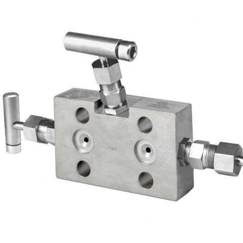Manifold 2 voies - MB5-23 - Mecesa - Mecanica Egarense, SA - en acier inoxydable / de gaz / à bride