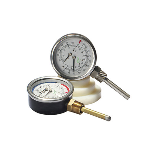 Thermo-manomètre à cadran - WHT-7 - Shanghai QualityWell industrial CO.,LTD. - à tube de Bourdon / pour applications marines / pour huile
