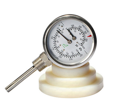 Thermo-manomètre à cadran - WHT-7S - Shanghai QualityWell industrial CO.,LTD. - à tube de Bourdon / pour applications marines / pour huile