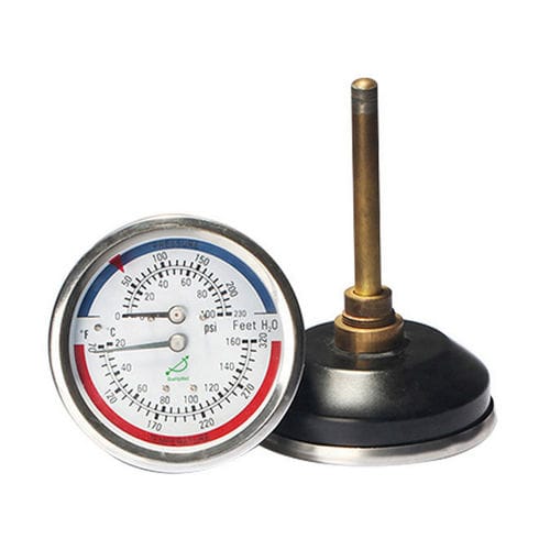 Thermo-manomètre à cadran - WHT-6 - Shanghai QualityWell industrial CO.,LTD. - à tube de Bourdon / pour applications marines / pour huile